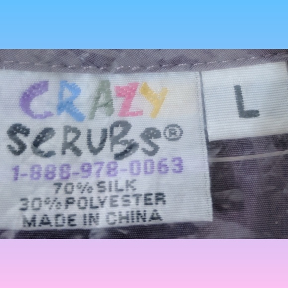 NWT 70% Silk Scrubs by Crazy Scrubs - Picture 2 of 4